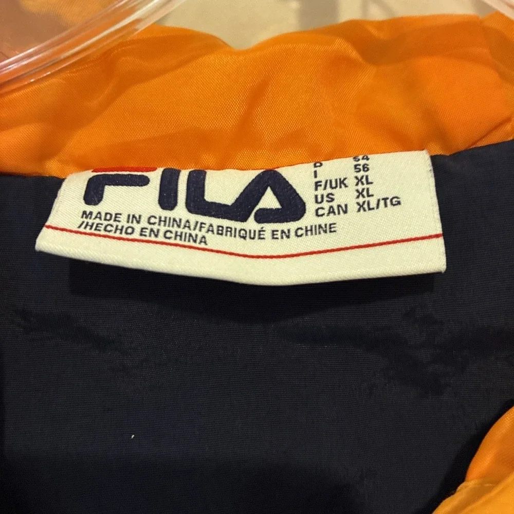 Fila Mens Quarter Zip Windbreaker Anorak Jacket Colorblock Navy Red XL